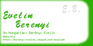 evelin berenyi business card